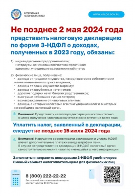 Кто и когда обязан подать декларацию о доходах, полученных в 2023 году